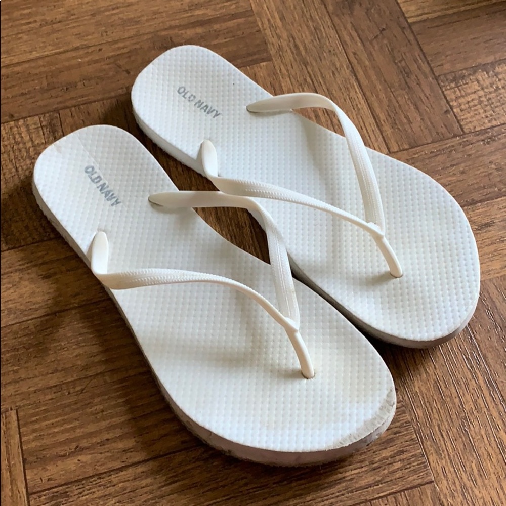 3 for $10 White Old Navy Flip Flops